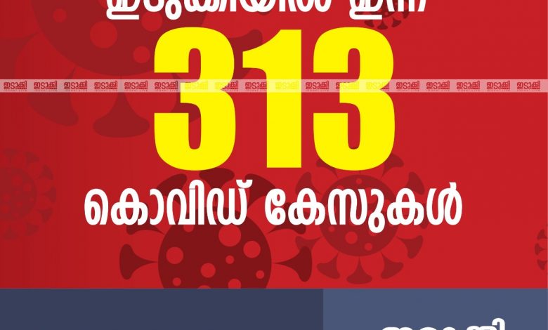 ഇടുക്കി ജില്ലയില് 313 പേര്ക്ക് കൂടി കോവിഡ് 19
